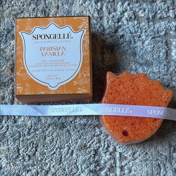 Spongelle Parisian Vanilla Body Wash Infused Buffer - Orange - Picture 2 of 3